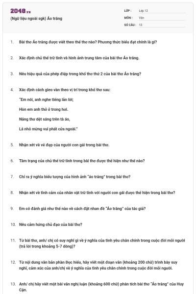 (Ngữ liệu ngoài sgk) Áo trắng