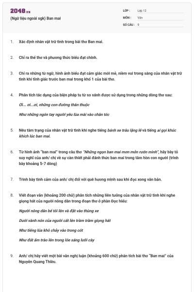 (Ngữ liệu ngoài sgk) Ban mai