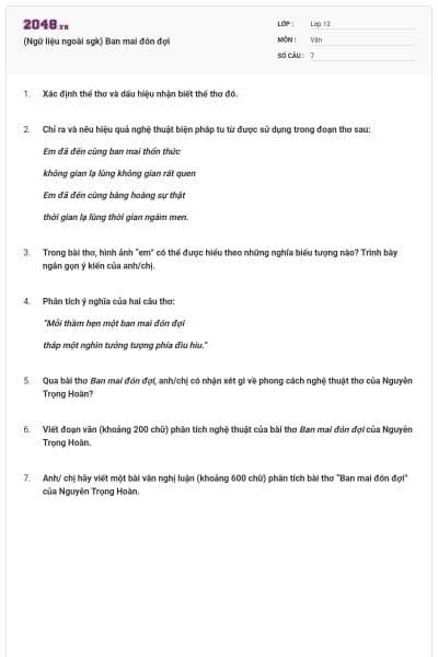 (Ngữ liệu ngoài sgk) Ban mai đón đợi