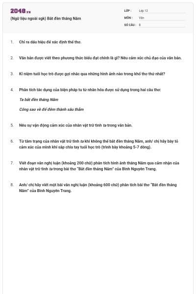 (Ngữ liệu ngoài sgk) Bắt đền tháng Năm