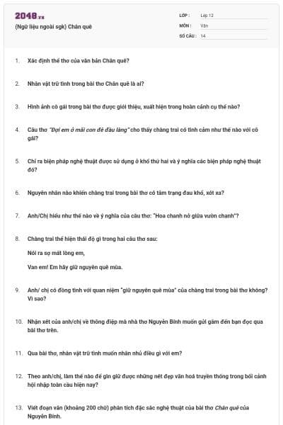 (Ngữ liệu ngoài sgk) Chân quê