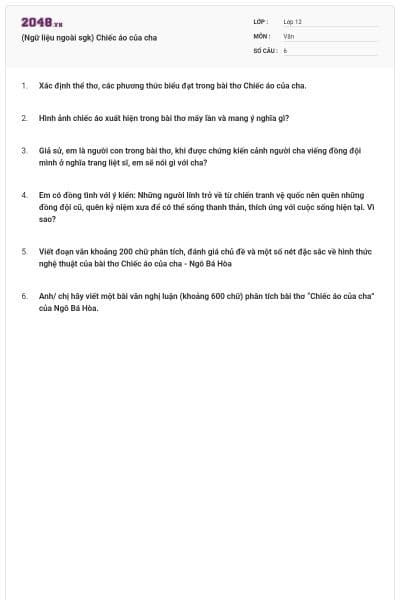 (Ngữ liệu ngoài sgk) Chiếc áo của cha