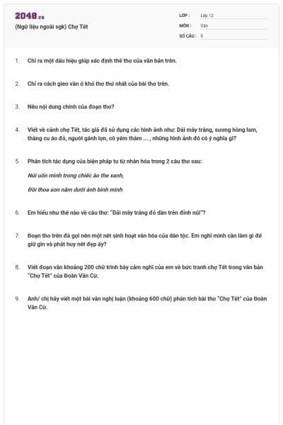 (Ngữ liệu ngoài sgk) Chợ Tết