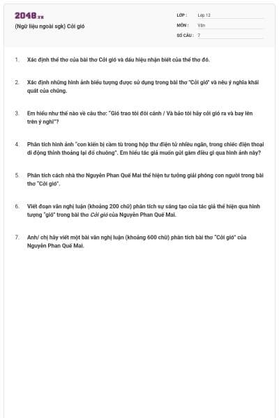 (Ngữ liệu ngoài sgk) Cởi gió