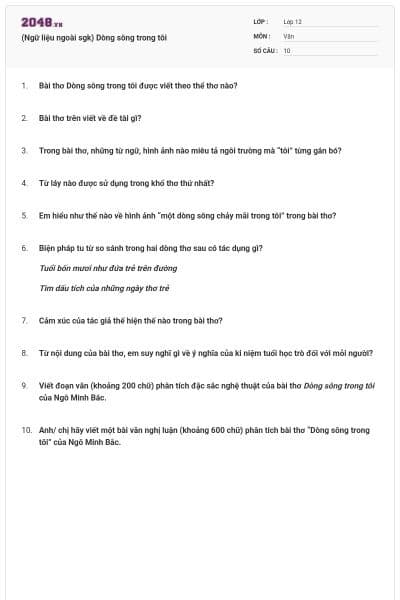 (Ngữ liệu ngoài sgk) Dòng sông trong tôi