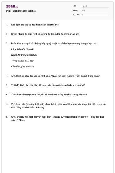 (Ngữ liệu ngoài sgk) Đàn bầu