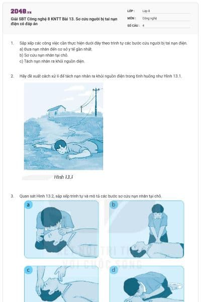 Giải SBT Công nghệ 8 KNTT Bài 13. Sơ cứu người bị tai nạn điện có đáp án