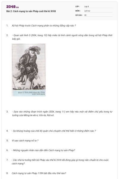 Bài 2: Cách mạng tư sản Pháp cuối thế kỉ XVIII