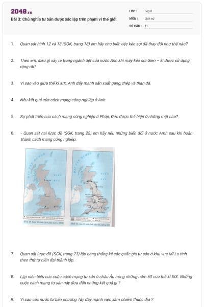 Bài 3: Chủ nghĩa tư bản được xác lập trên phạm vi thế giới