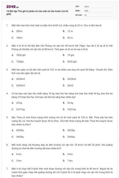 10 Bài tập Tìm giá trị phân số của một số cho trước (có lời giải)