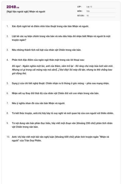 (Ngữ liệu ngoài sgk) Nhện và người