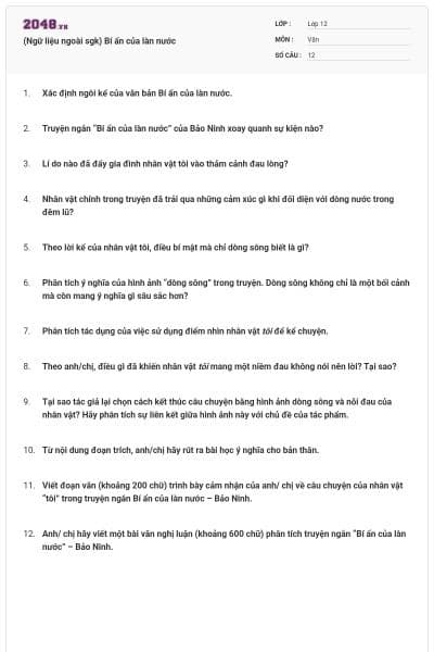 (Ngữ liệu ngoài sgk) Bí ẩn của làn nước