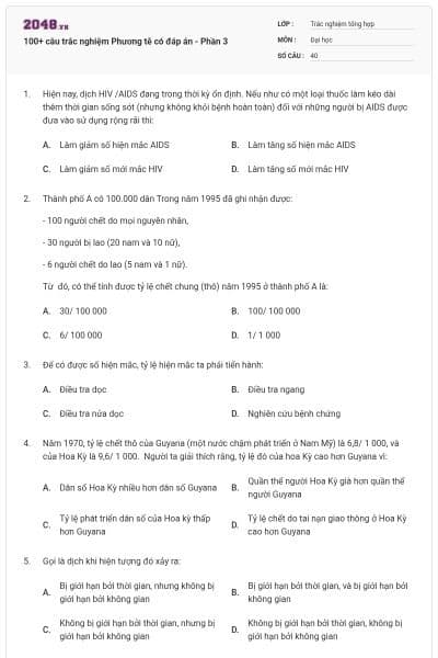 100+ câu trắc nghiệm Phương tễ có đáp án - Phần 3