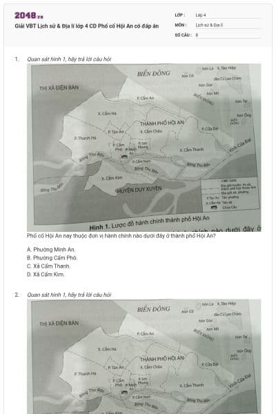 Giải VBT Lịch sử & Địa lí lớp 4 CD Phổ cổ Hội An có đáp án