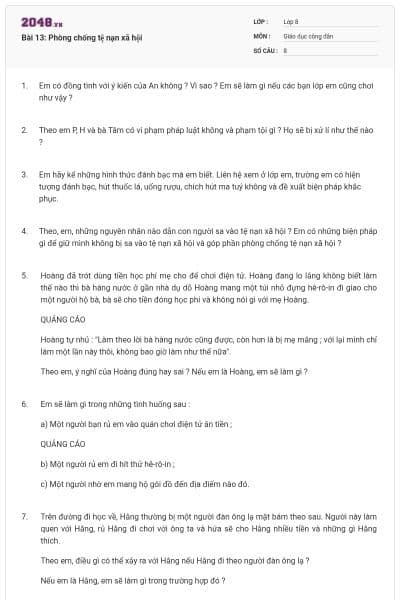 Bài 13: Phòng chống tệ nạn xã hội