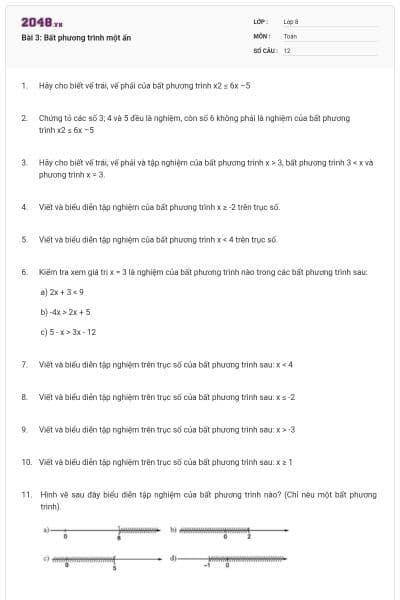 Bài 3: Bất phương trình một ẩn