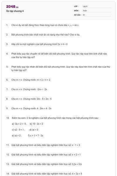 Ôn tập chương 4