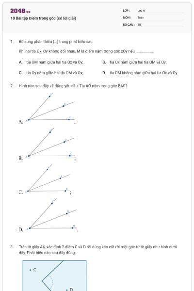10 Bài tập Điểm trong góc (có lời giải)