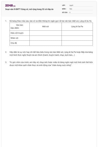 Soạn văn 8 KNTT Củng cố, mở rộng trang 32 có đáp án