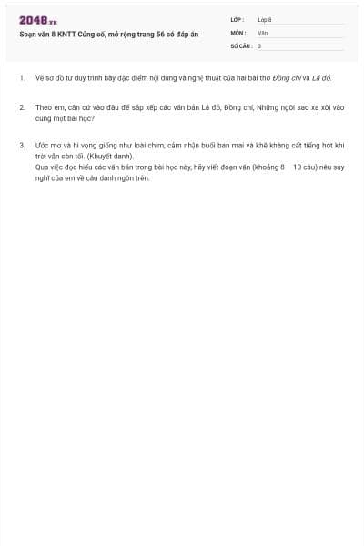 Soạn văn 8 KNTT Củng cố, mở rộng trang 56 có đáp án