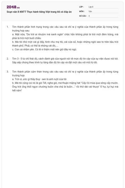 Soạn văn 8 KNTT Thực hành tiếng Việt trang 66 có đáp án