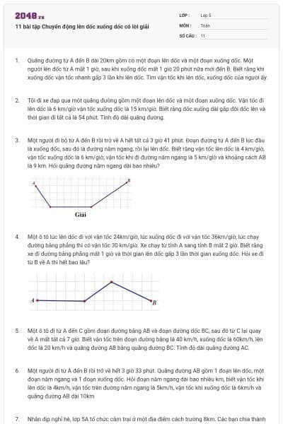 11 bài tập Chuyển động lên dốc xuống dốc có lời giải