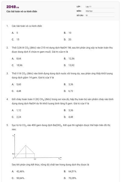 Các bài toán vô cơ kinh điển