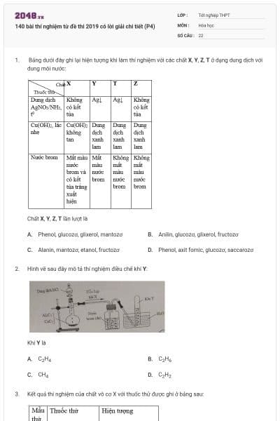 140 bài thí nghiệm từ đề thi 2019 có lời giải chi tiết (P4)