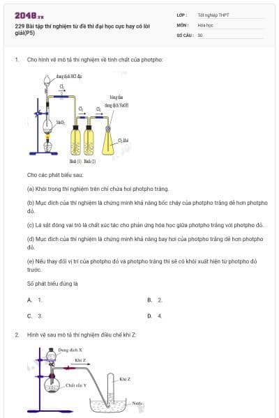 229 Bài tập thí nghiệm từ đề thi đại học cực hay có lời giải(P5)