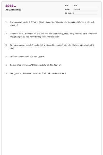 Bài 2. Hình chiếu
