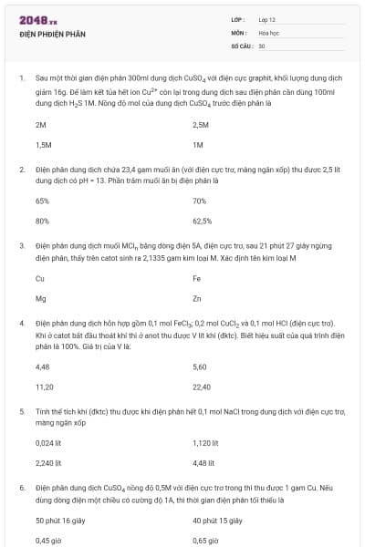 ĐIỆN PHĐIỆN PHÂN