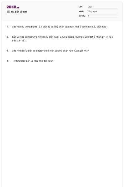 Bài 15. Bản vẽ nhà