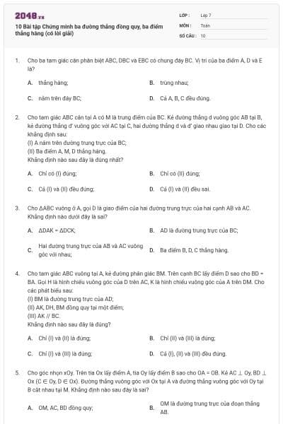 10 Bài tập Chứng minh ba đường thẳng đồng quy, ba điểm thẳng hàng (có lời giải)