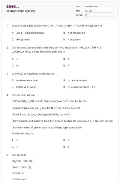 ĐỀ LUYỆN TỔNG HỢP (P5)