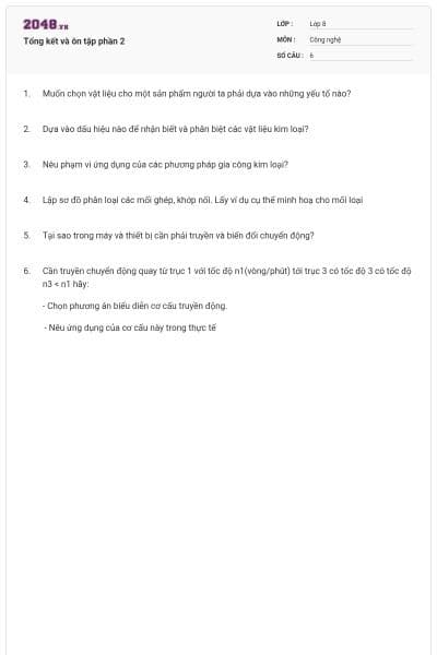 Tổng kết và ôn tập phần 2