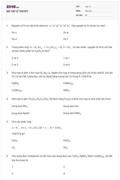 BÀI TẬP LÝ THUYẾT