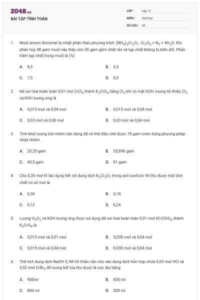 BÀI TẬP TÍNH TOÁN