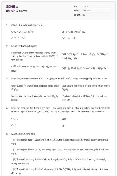 BÀI TẬP LÝ THUYẾT