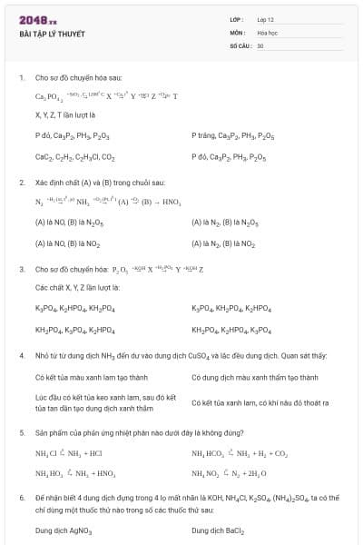 BÀI TẬP LÝ THUYẾT