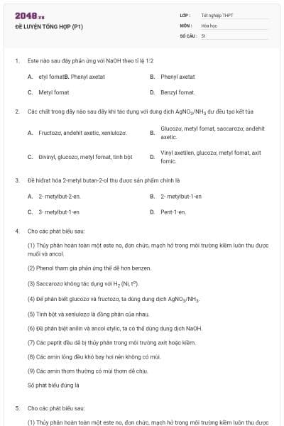 ĐỀ LUYỆN TỔNG HỢP (P1)