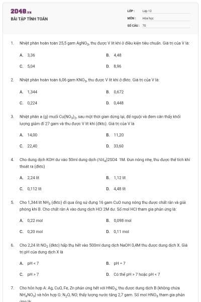 BÀI TẬP TÍNH TOÁN