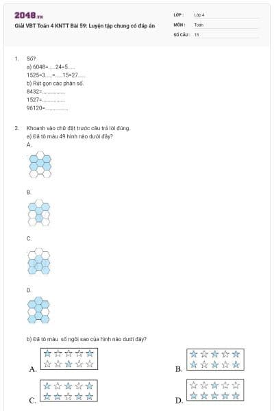 Giải VBT Toán 4 KNTT Bài 59: Luyện tập chung có đáp án