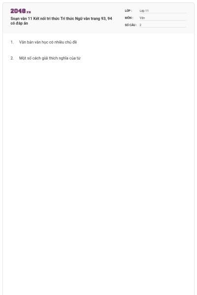 Soạn văn 11 Kết nối tri thức Tri thức Ngữ văn trang 93, 94 có đáp án