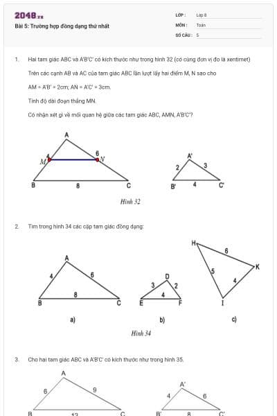 Bài 5: Trường hợp đồng dạng thứ nhất