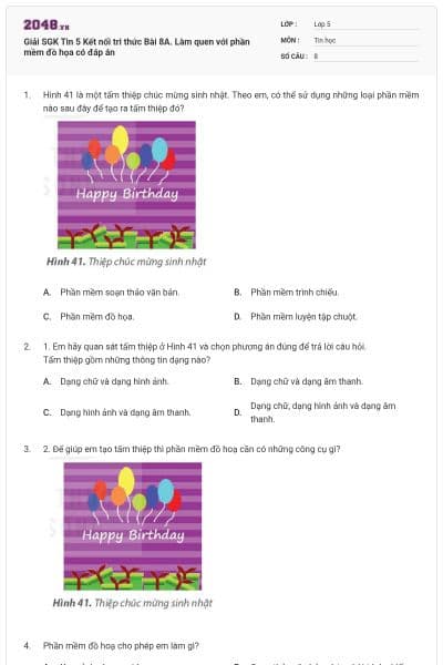 Giải SGK Tin 5 Kết nối tri thức Bài 8A. Làm quen với phần mềm đồ họa có đáp án