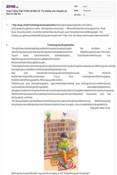 Soạn Tiếng Việt 5 Kết nối Bài 22: Từ những câu chuyện ấu thơ có đáp án