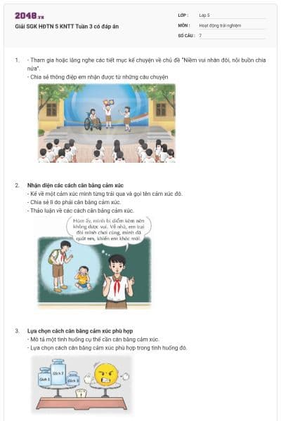 Giải SGK HĐTN 5 KNTT Tuần 3 có đáp án