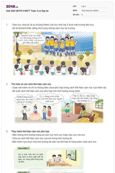 Giải SGK HĐTN 5 KNTT Tuần 4 có đáp án