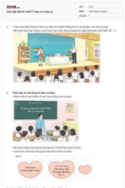 Giải SGK HĐTN 5 KNTT Tuần 9 có đáp án