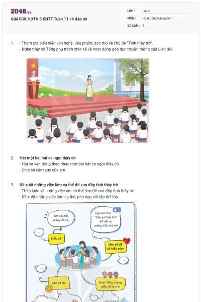 Giải SGK HĐTN 5 KNTT Tuần 11 có đáp án